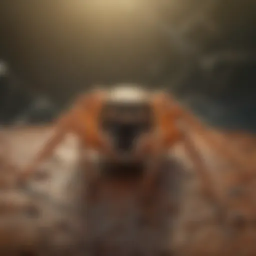 Close-up view of a spider on a web