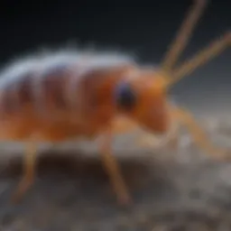 Close-up view of springtail under a microscope