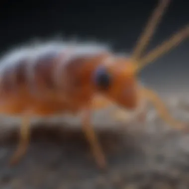 Close-up view of springtail under a microscope