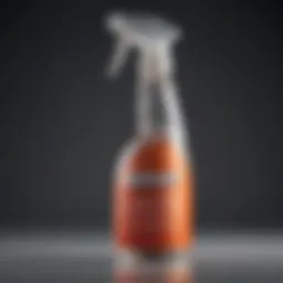 Close-up view of Sterifab spray bottle highlighting its label and features
