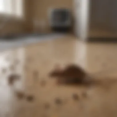 Mouse Droppings in the Kitchen Mouse droppings scattered on a kitchen countertop