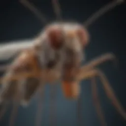 Detailed illustration of a mosquito's anatomy highlighting its feeding mechanism