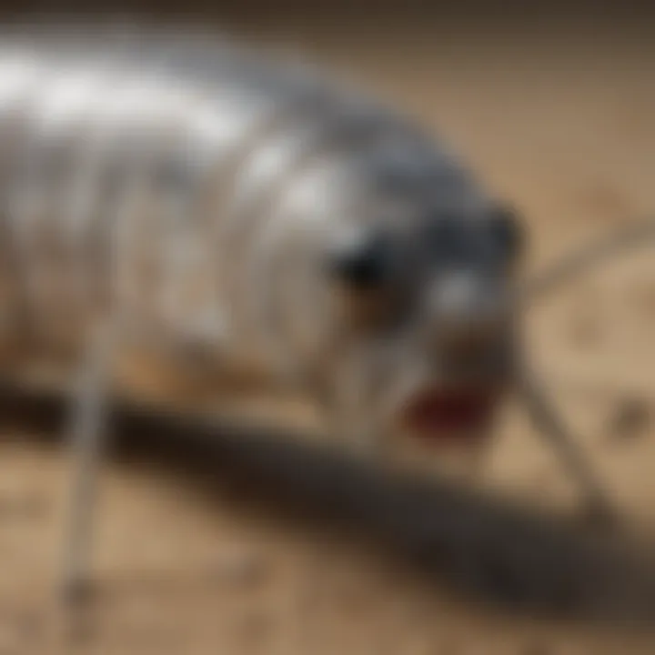 Diagram illustrating the anatomy of a silverfish
