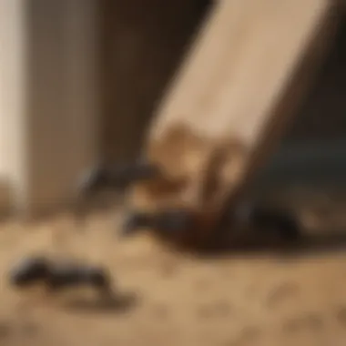 A diagram illustrating the nesting habits of carpenter ants in a home