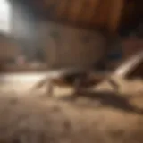 Scorpion lurking in an attic corner