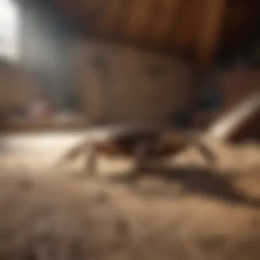 Scorpion in Attic Scorpion lurking in an attic corner