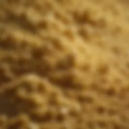 A close-up view of sulfur granules