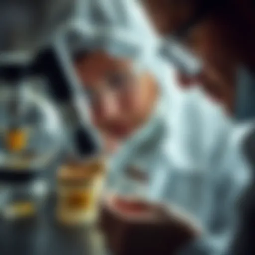 A close-up of a pest control professional analyzing insect specimens.