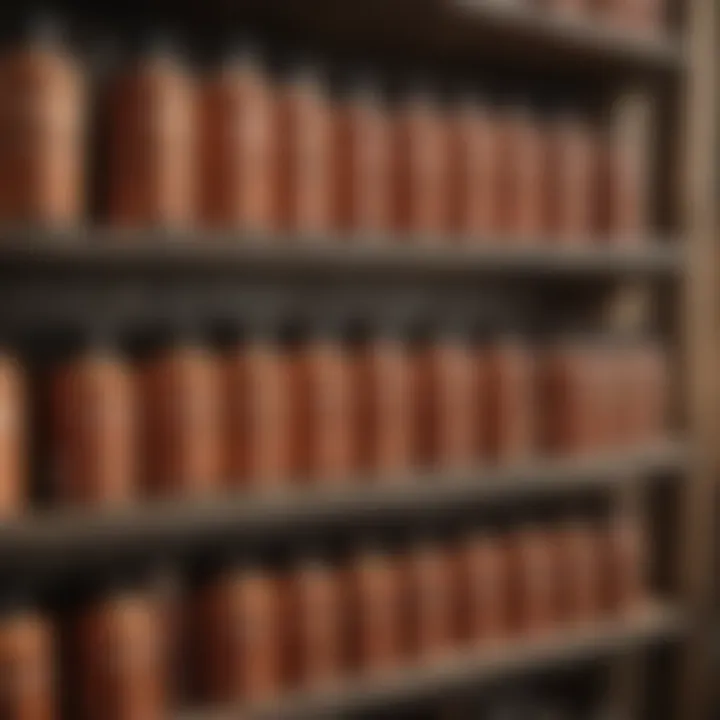 Display of various roach fogger products on a shelf