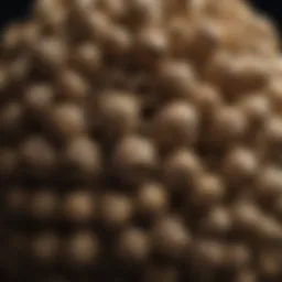 Close-up of a wasp nest in the wild